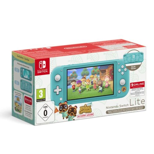 Pack console Nintendo Switch Lite Edition Animal Crossing (Méli Mélo Hawai) + 12mois d’abonnement